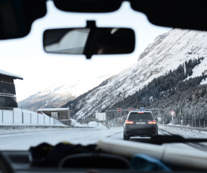 Driving a car in the snow | Greenwich, CT