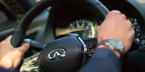 Steering wheel of INFINITI q50 | Greenwich, CT