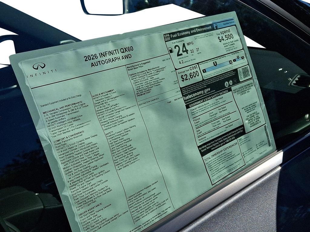 2026 INFINITI QX60 Autograph BLIND SPOT WARNING