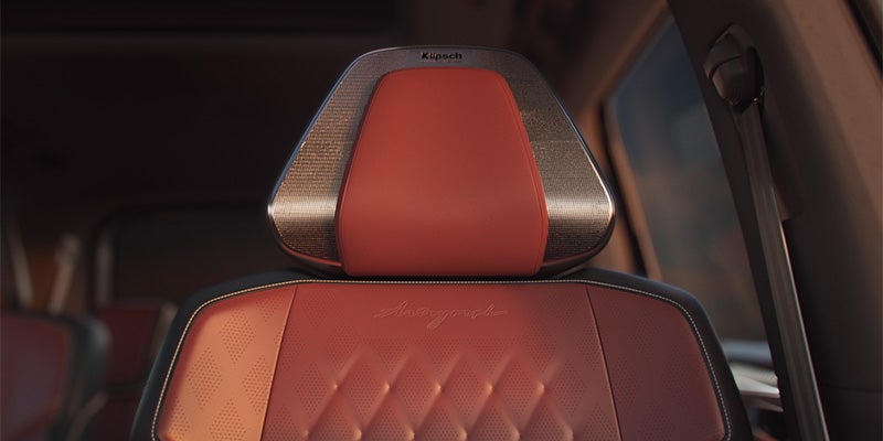 close up of red leather uolstery of the 2025 INFINITI QX80 seats