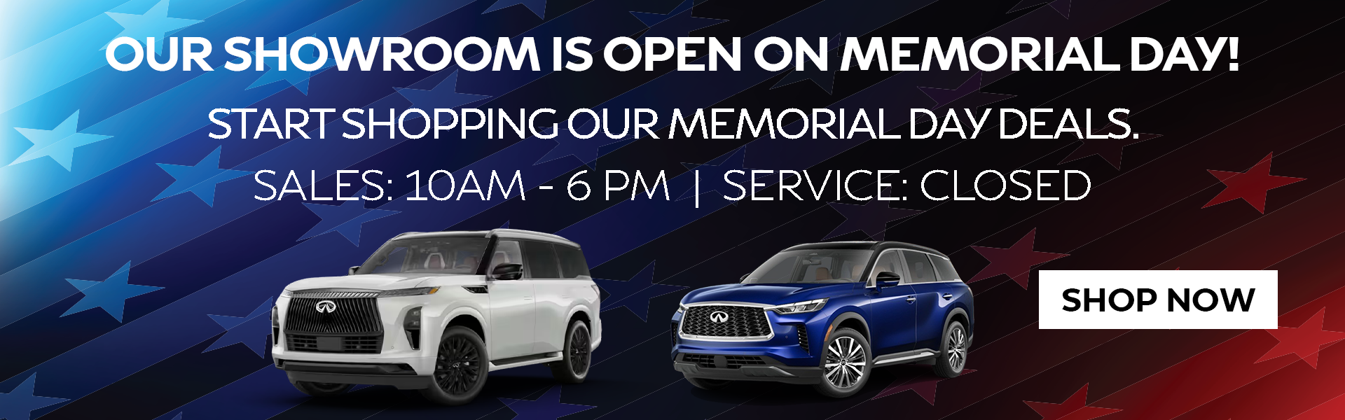 Open On Memorial Day!
