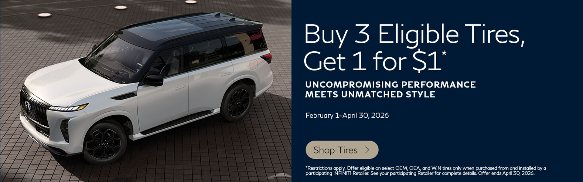 Buy 3 Tires, Get 1 for $1