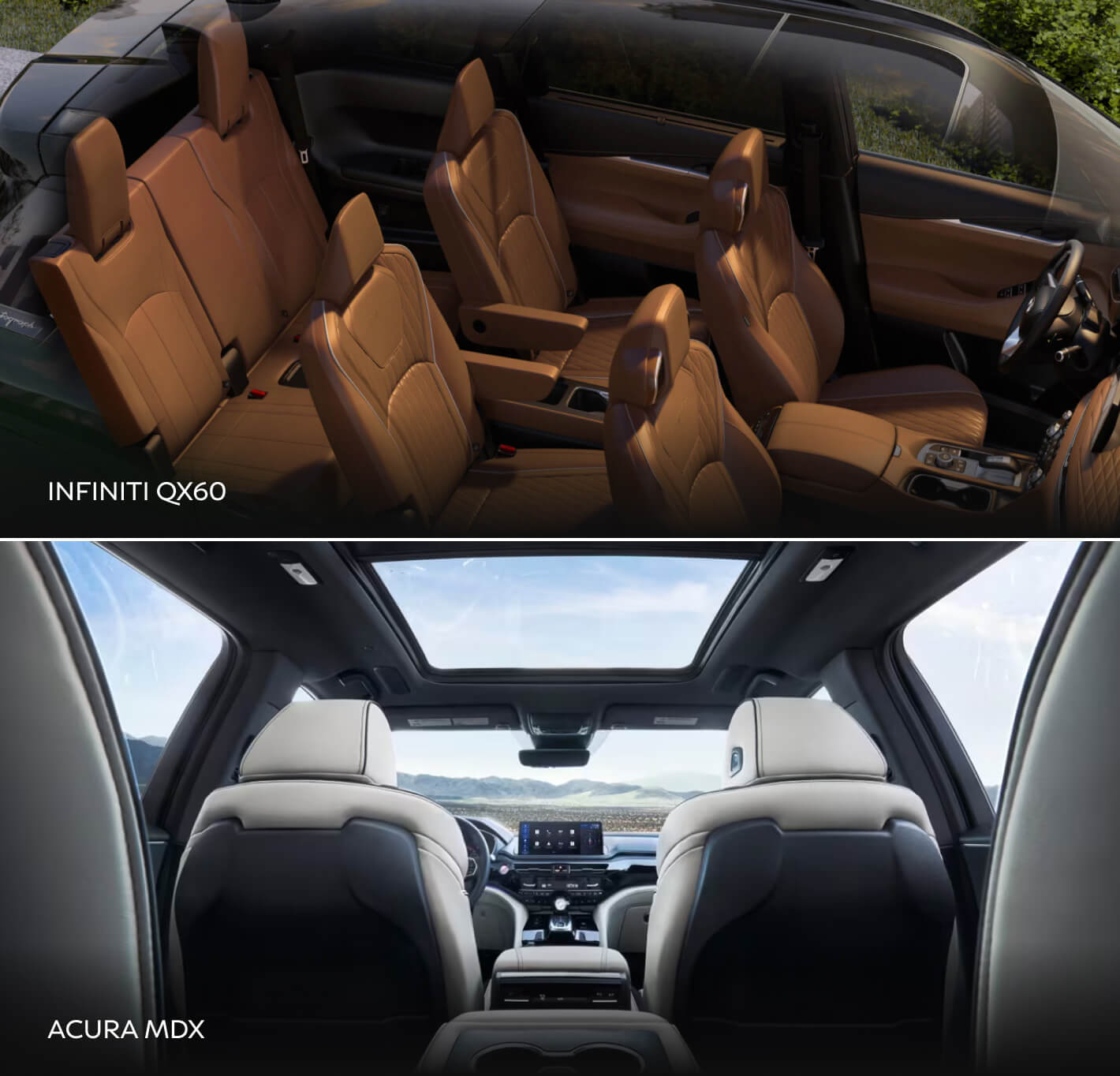 INFINITI QX60 vs. Acura MDX Interior Comfort & Space