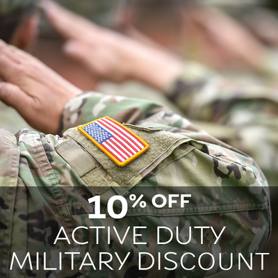 10% ACTIVE DUTY MILITARY DISCOUNT